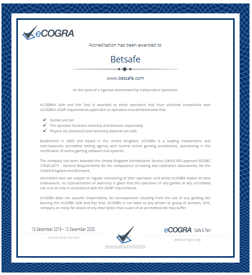 e-cogra Betsafe