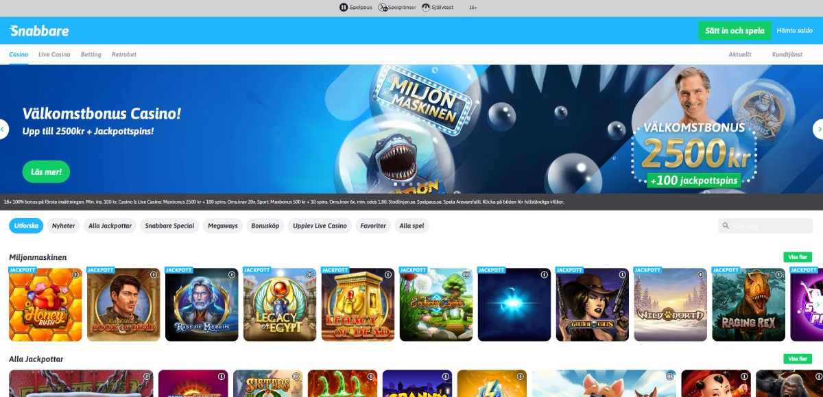 Snabbare Casino spel