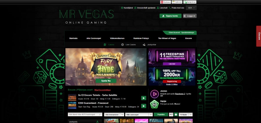 mr vegas startsida