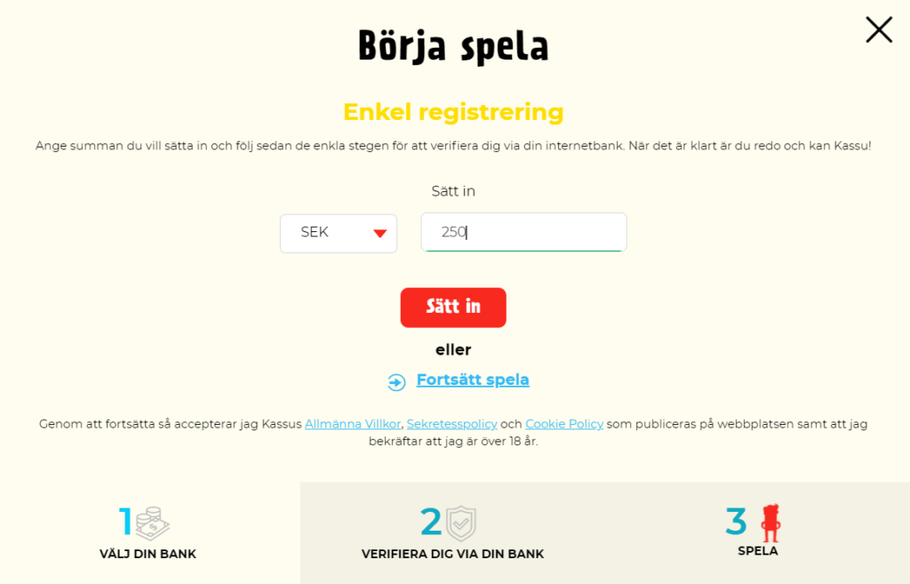 Börja spela hos kassu