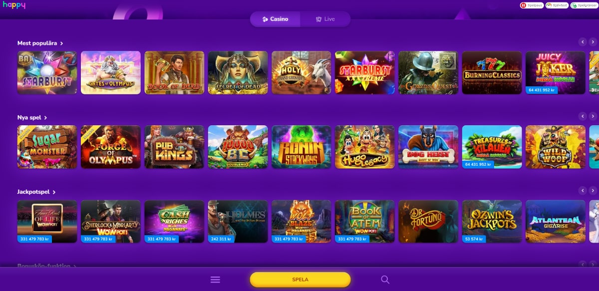 Happy Casino spel