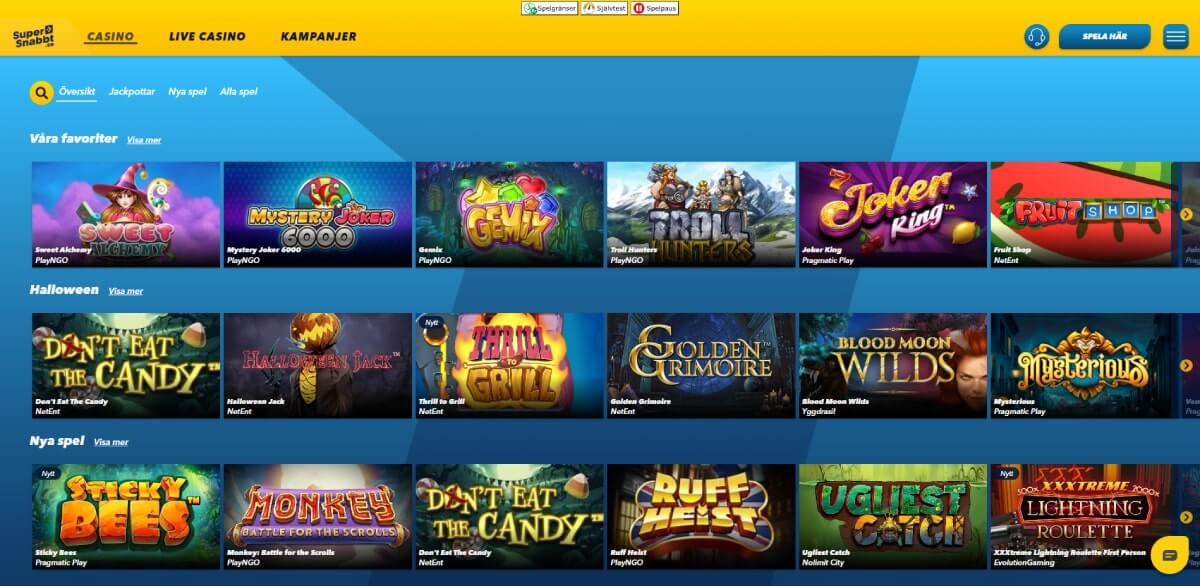 Supersnabbt casino spel