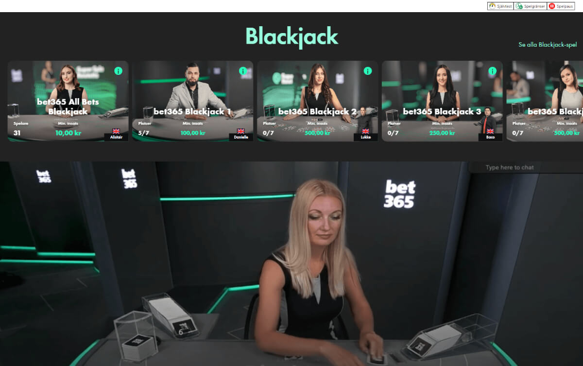 Bet365 Livecasino Page