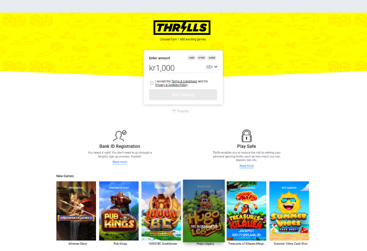 Thrills Casino Startsida