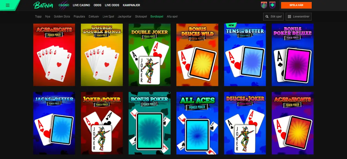 betinia videopoker
