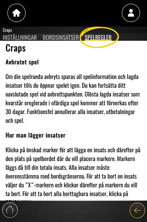 Kolla upp craps spelregler steg 2