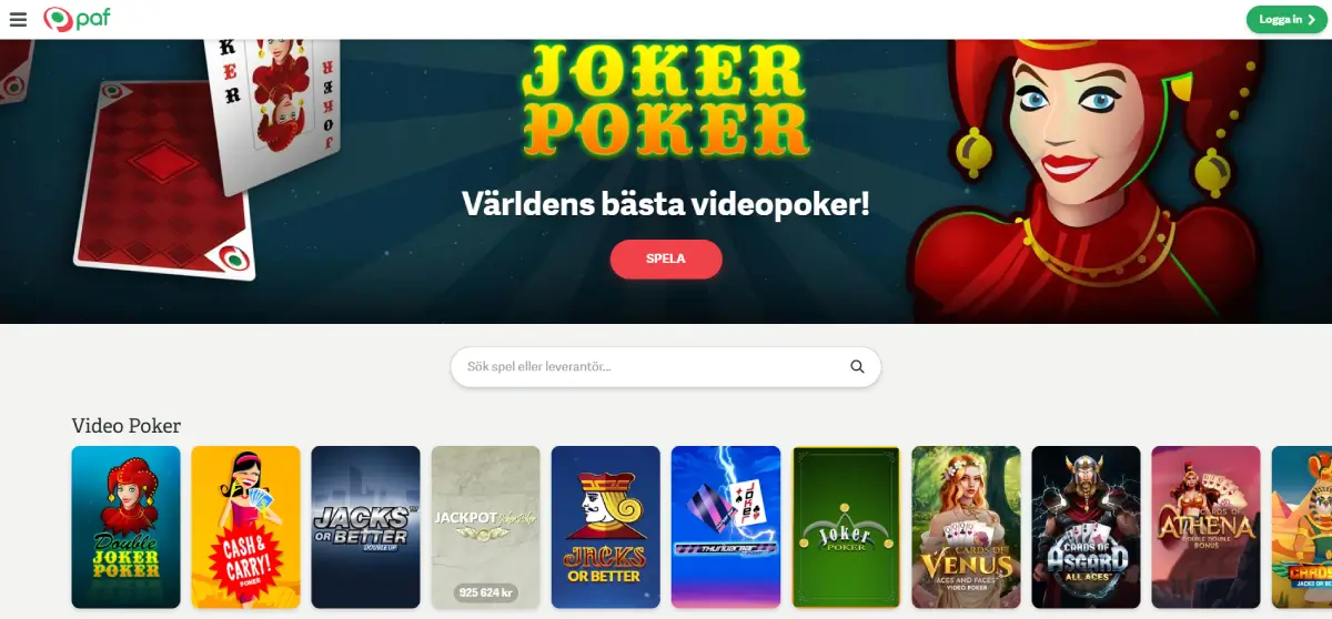 paf videopoker