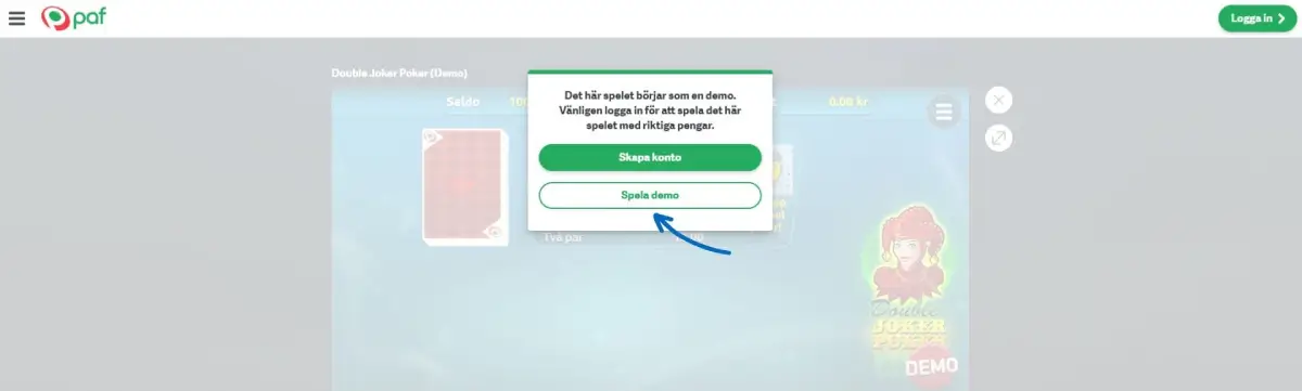 video poker demospel