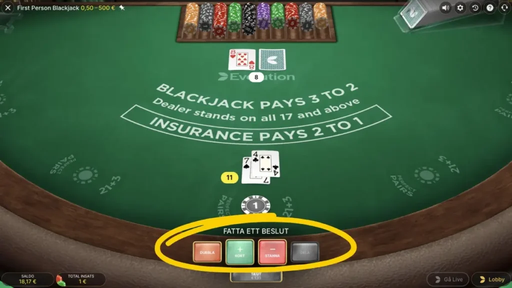 blackjack hand
